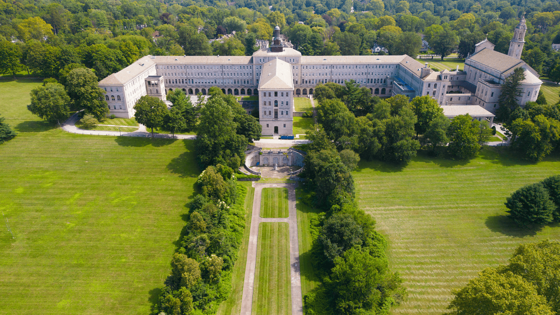 Aerial shot of campus
